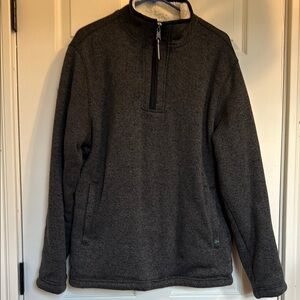 Orvis Gray Quarter Zip Up Sweater with Standing Collar